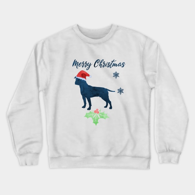 Merry Christmas Boxer Dog Art Crewneck Sweatshirt by TheJollyMarten